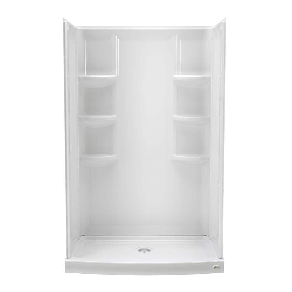 Ovation 33.5 in. x 48 in. x 75.25 in. Combo 4-Piece Shower Kit in Arctic