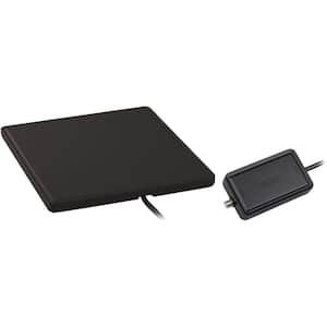 Home Theater Style Multi-Directional Digital Flat Amplified Antenna, Black