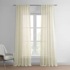 Open Weave Cream Solid Rod Pocket Sheer Curtain - 50 in. W x 84 in. L (1 Panel)