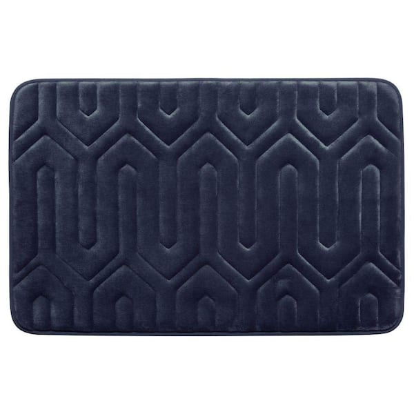 BounceComfort Thea Indigo 20 in. x 32 in. Memory Foam Bath Mat