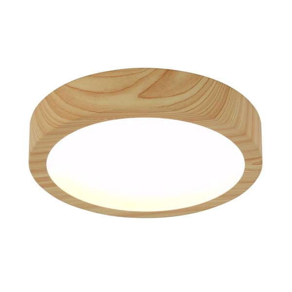 Dryad 10 in. 1 Light 5CCT Wood Finish Selectable LED Integrated Flush Mount Ceiling Light