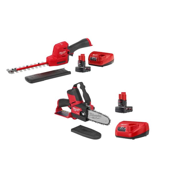 M12 FUEL 8 in. 12V Lithium-Ion Brushless Cordless Hedge Trimmer Kit and M12 FUEL 6 in. HATCHET Pruning Saw Combo Kit