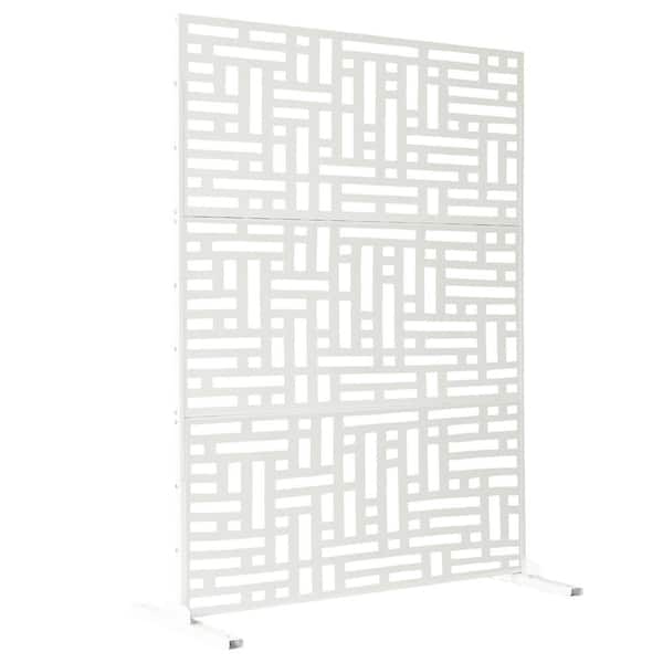 73 in. White Decorative and Privacy Aluminum Garden Fence