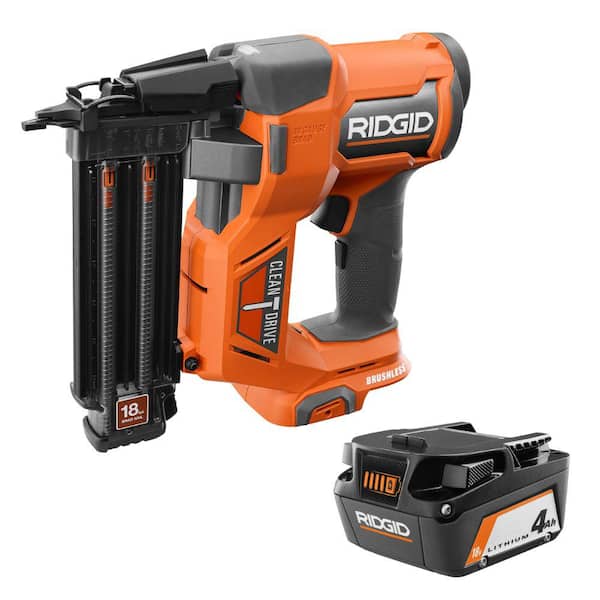18V Brushless Cordless 18-Gauge 2-1/8 in. Brad Nailer with CLEAN DRIVE Technology and 18V 4.0 Ah Battery