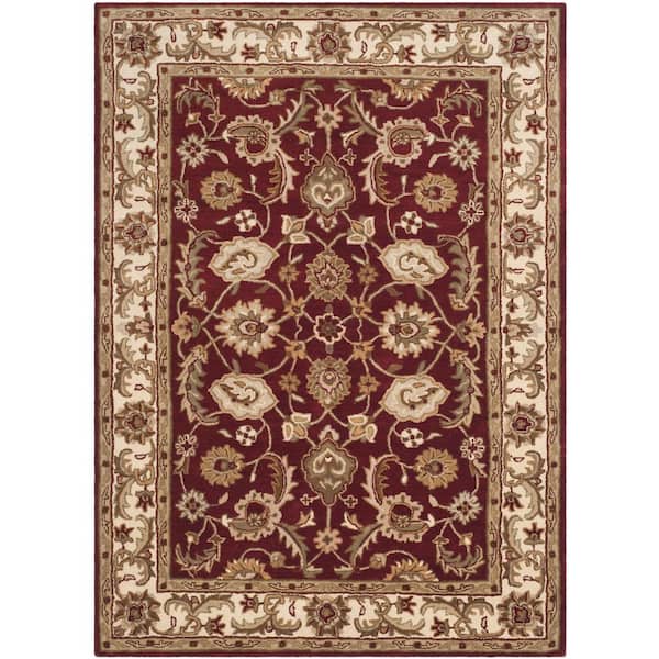 SAFAVIEH Royalty Red/Ivory 5 ft. x 7 ft. Border Area Rug