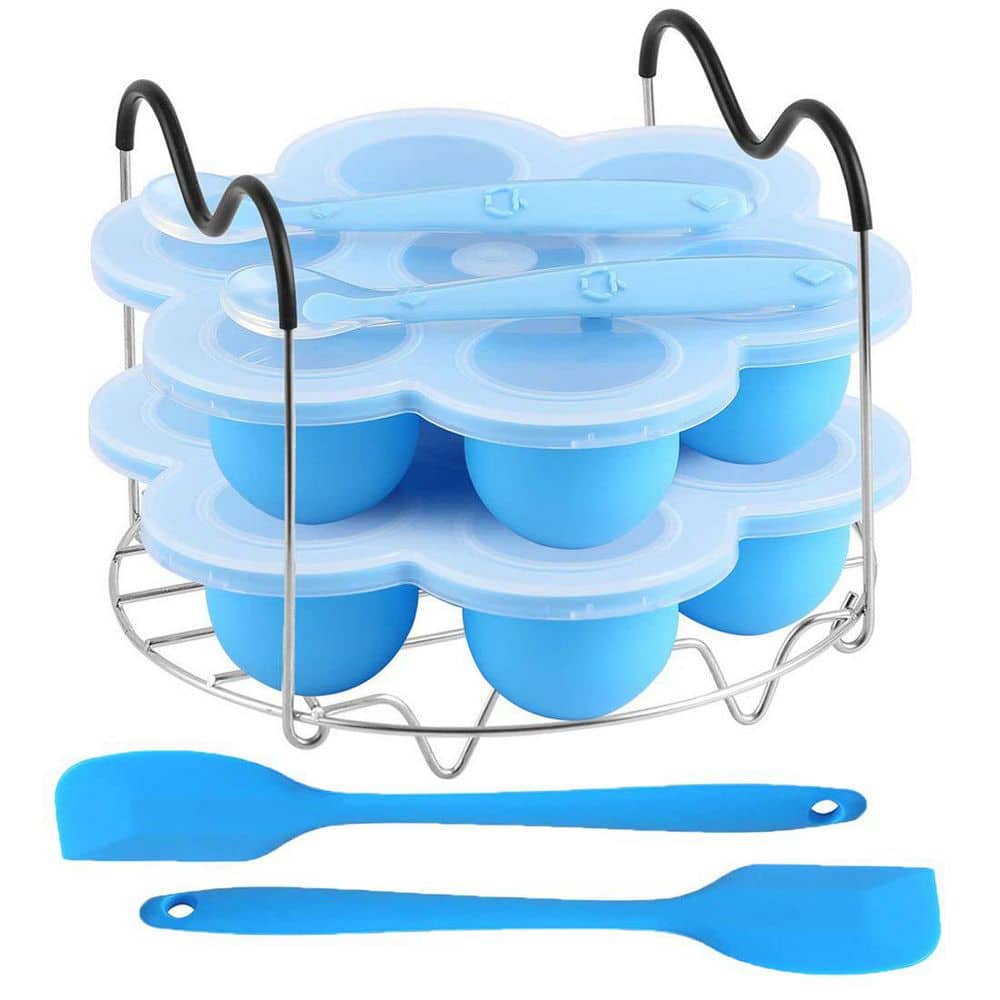 7-Piece Blue 8 in. Silicone Egg Bites Mold Set with Steamer Rack for 6 qt and 8 qt Pressure Cookers price history on PriceWatchPro