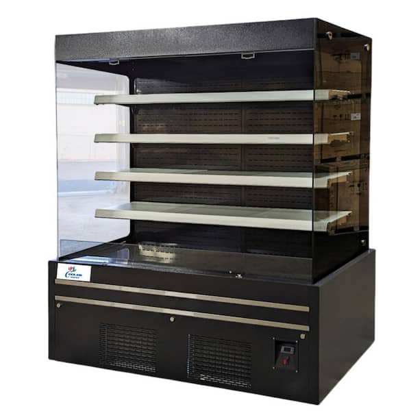 72 in. W 41 cu. ft. Commercial Open Air Merchandiser Refrigerator-Black-Coated Stainless Steel