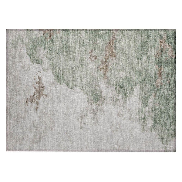Chantille Machine Washable Indoor/Outdoor Abstract ACN2108 Aloe 1 ft. 8 in. x 2 ft. 6 in. Accent Rug