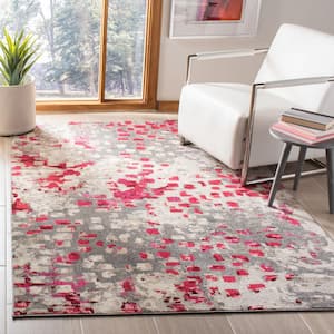 Madison Gray/Red 4 ft. x 6 ft. Geometric Area Rug
