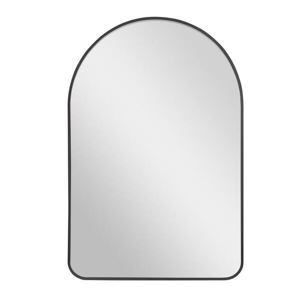 Unbranded Black 24 in W x 36 in. H Modern Arched Wall-Mounted Metal Framed Mirror for Bedroom Entryway, Living/Dressing Room
