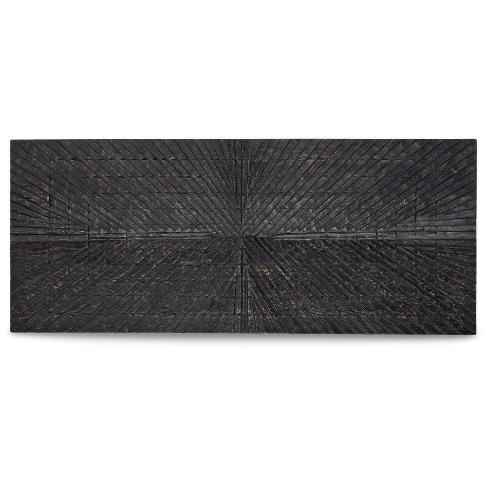 Ernest 48 in. x 20 in. Black Wood Carved Sunburst Design by N/A Wall Art price history on PriceWatchPro