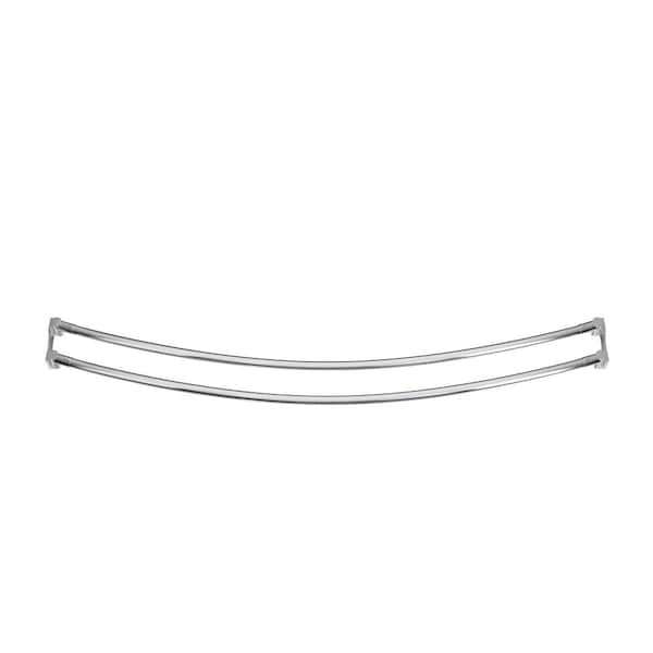 Flex 60 in. L Stainless Steel Tarnish Resistant Double Curved Shower Curtain Rod in Chrome
