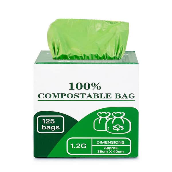Compostable Bags for Kitchen Compost Bin 1.2 Gallon 125 Count BPI ASTM Certified Leakproof Odor Control