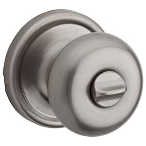 Hancock Satin Nickel Privacy Bed/Bath Door Knob Featuring Microban Antimicrobial Technology with Lock