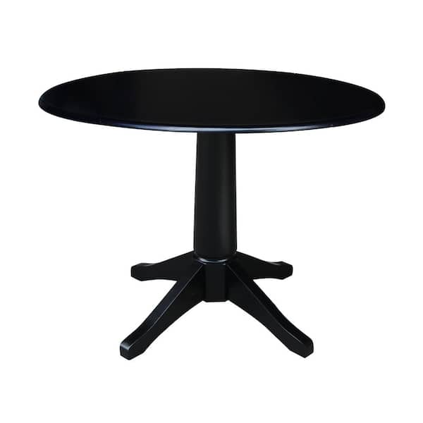 International Concepts Olivia Black 42 in. Drop-leaf Solid Wood Dining Table