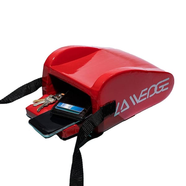 LA Wedge Red Pool and Beach Headrest and Accessory Bag