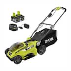 ONE+ 18V 16 in. Hybrid Walk Behind Push Lawn Mower with (2) 4.0 Ah Batteries and Charger