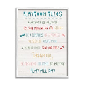 "Playroom Rule Kid's Motivational Phrase" by Natalie Carpentieri Framed Print Abstract Texturized Art 11 in. x 14 in.