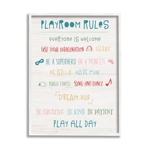 "Playroom Rule Kid's Motivational Phrase" by Natalie Carpentieri Framed Print Abstract Texturized Art 24 in. x 30 in.