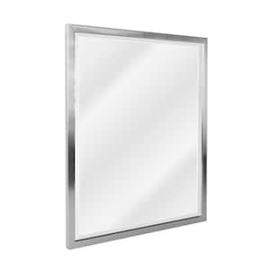 19 in. x 25 in. Brushed Nickel Stainless Steel Framed Wall Mirror