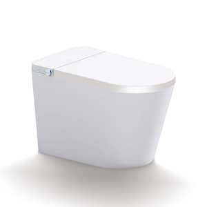 1/1.28 GPF Elongated Smart Toilets Bidet Seat in White with Automatic Flushing, Heated Seat, Auto Open and Close