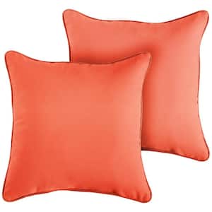 Sunbrella Canvas Melon Outdoor Corded Throw Pillows (2-Pack)