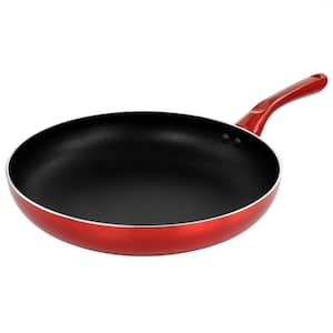 12 in. Aluminum Non Stick Frying Pan in Red