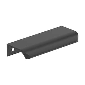 Streamline Tab 4 in. Center-to-Center (102mm) Modern Matte Black Cabinet Edge Pull