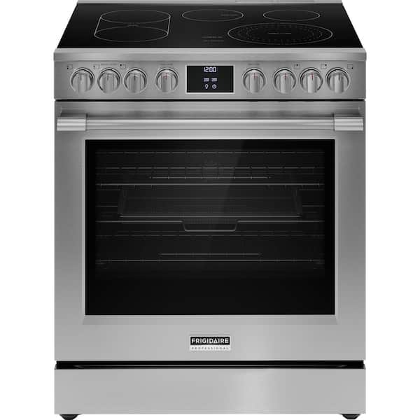Professional 30 in. 5 Element Slide-In Electric Range in Stainless Steel with Air Fry and Total Convection