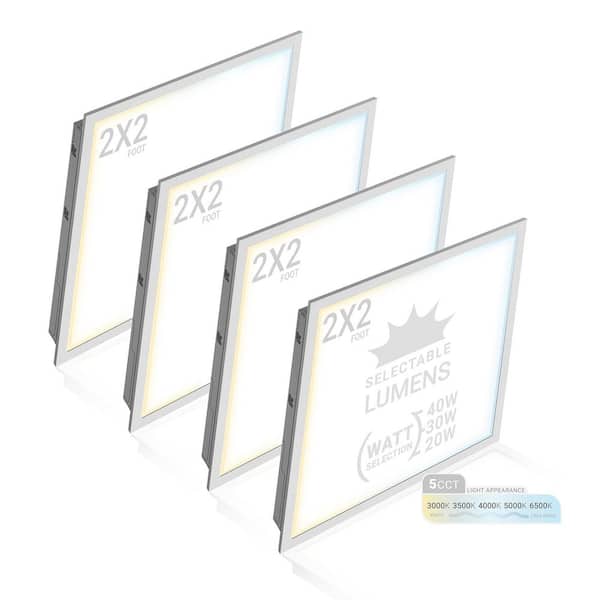 2 ft. x 2 ft. Integrated Backlit LED Panel Internal Driver Drop in Ceiling 4400 Lumen Dimmable 4000K 120-277V (4-Pack)
