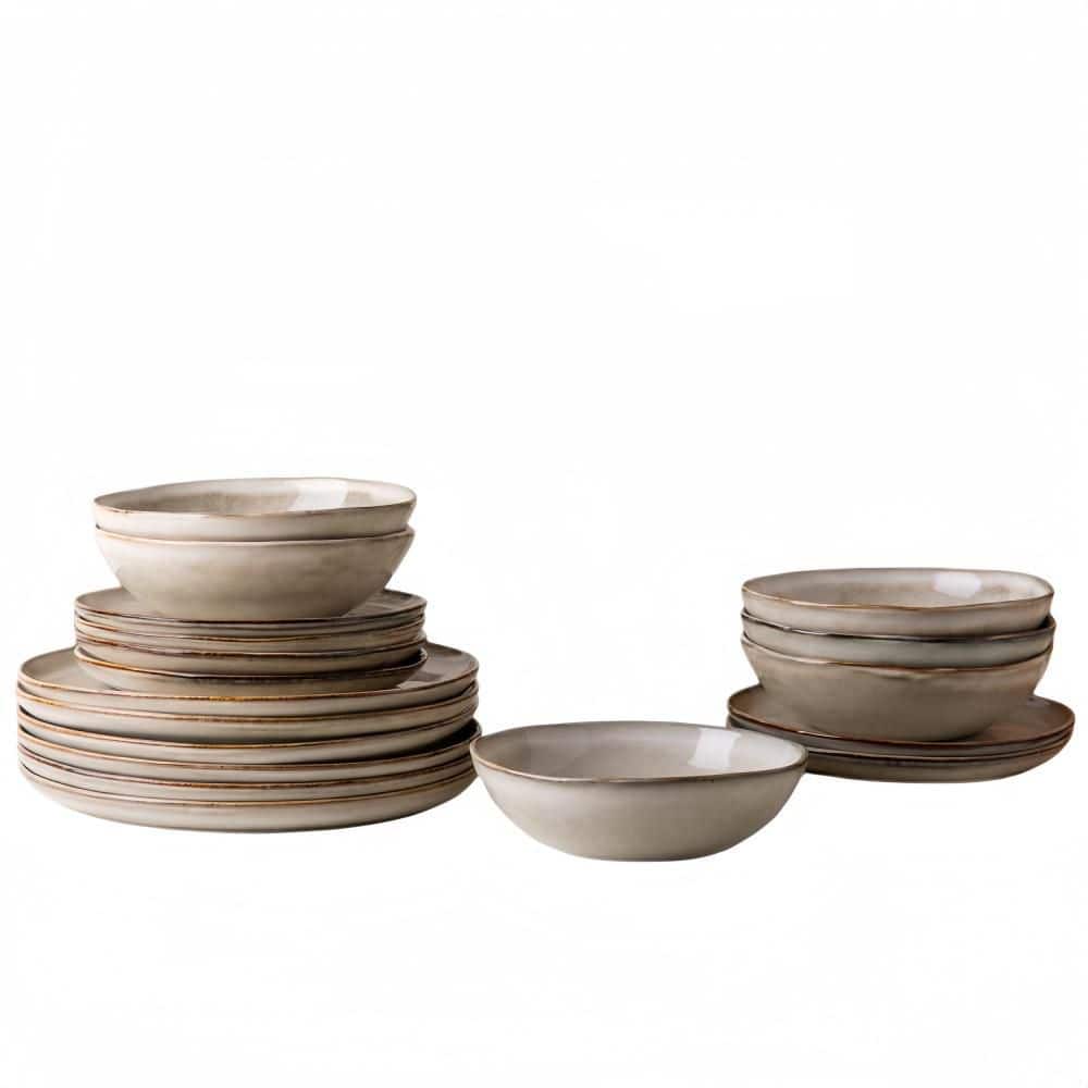 24-Piece Ceramic Dinnerware Set, Handmade Reactive Glaze Stoneware Plates and Bowls Sets (Service for 8) price history on PriceWatchPro
