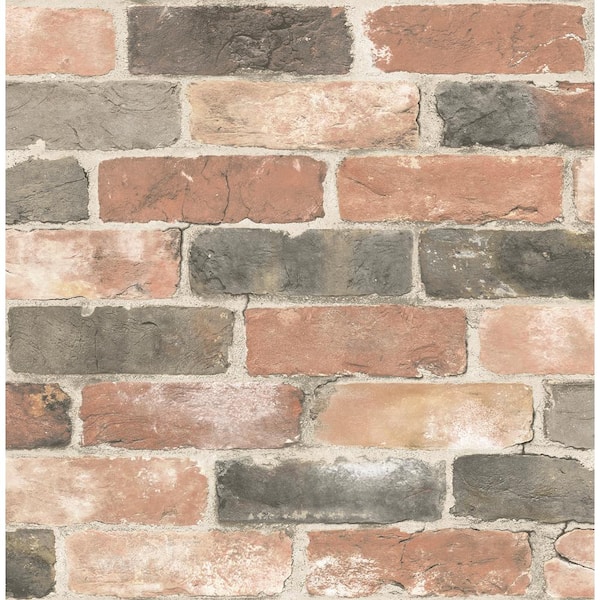 A-Street Prints Rustin Red Reclaimed Bricks Red Wallpaper Sample