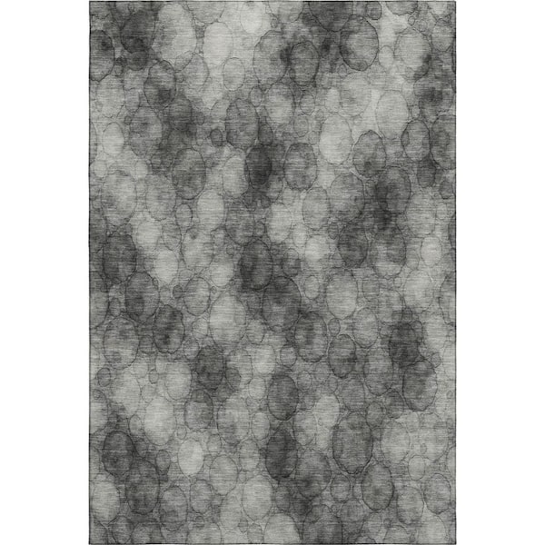 Mayfield Premium Machine Washable Abstract AMF2424 Ivory 5 ft. x 7 ft. 6 in. Area Rug
