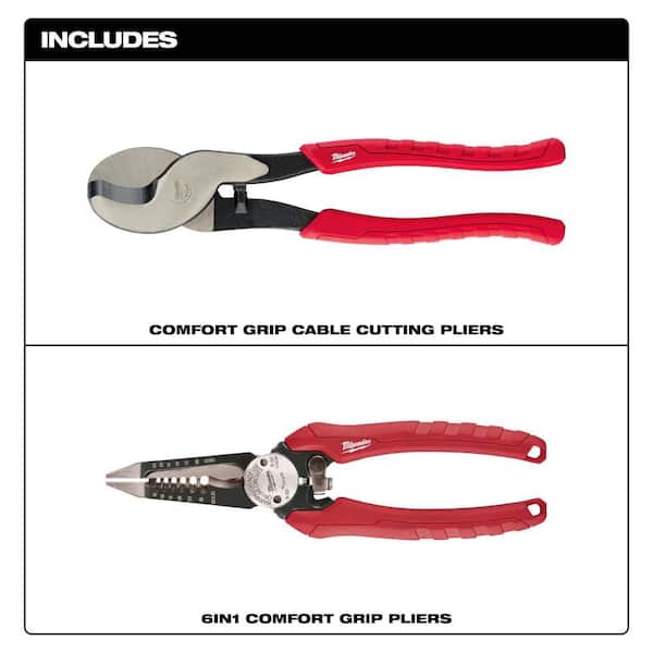Comfort Grip Cable Cutting Pliers and Comfort Grip 6in1 Pliers