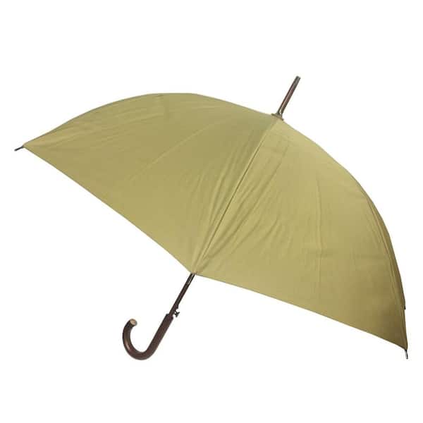 London Fog 48 in. Arc Canopy Auto Open Stick Umbrella in Tan