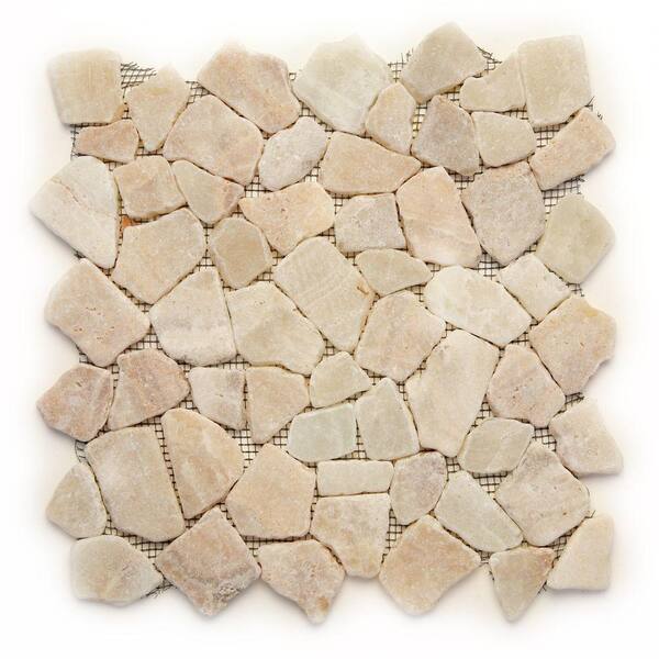 Solistone Indonesian Alor Crystal 12 in. x 12 in. x 6.35 mm Natural Stone Pebble Mesh-Mounted Mosaic Tile (10 sq. ft. / case)