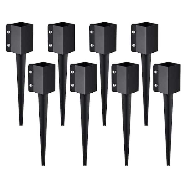 Insaga Decorative 4x4 Post Base Spike, Heavy Duty Fence Post Anchor Ground Spike For Mailbox Fence Post, Fence Stakes Post Support Base 23 X 3.7 X 3.7'' Outer Diameter (Inner