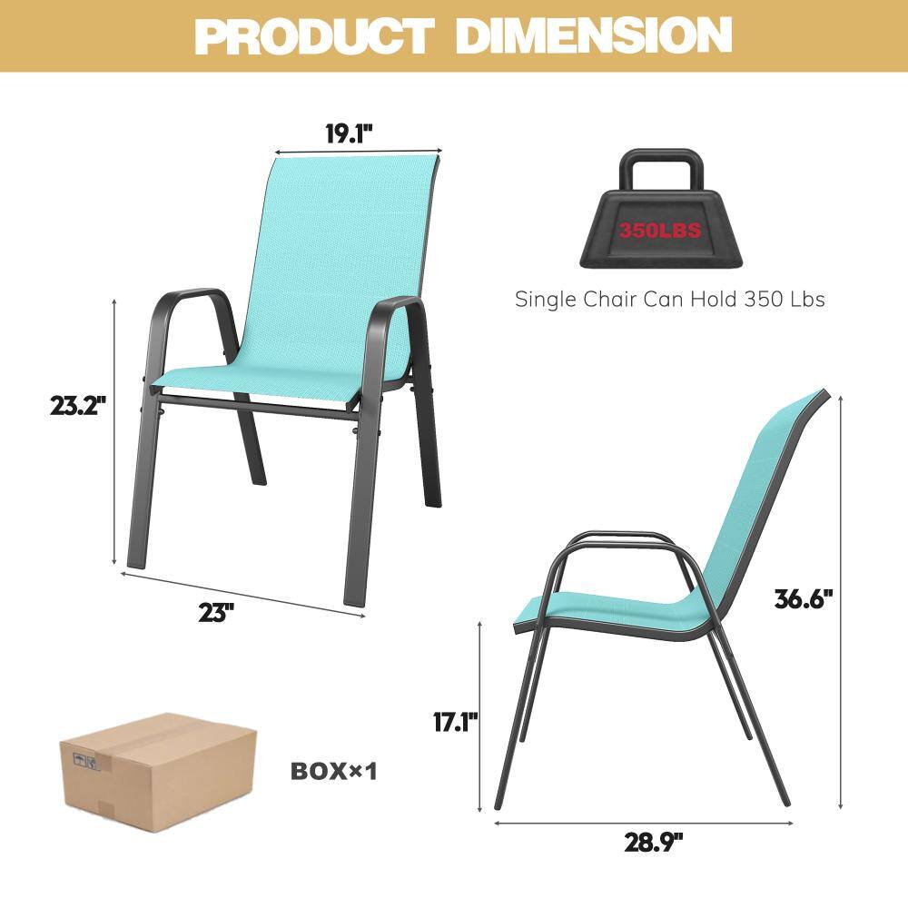Product dimensions diagram showing chair and table sizes.