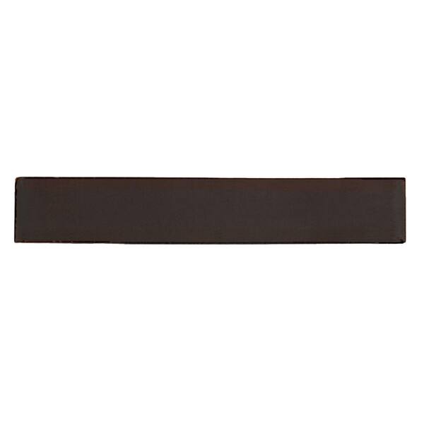 Solistone Hand-Painted Carbon Black 1 in. x 6 in. Ceramic Pencil Liner Trim Wall Tile