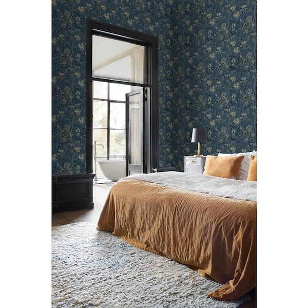 Juliette Floral by Joules - Cream / Blue - Wallpaper