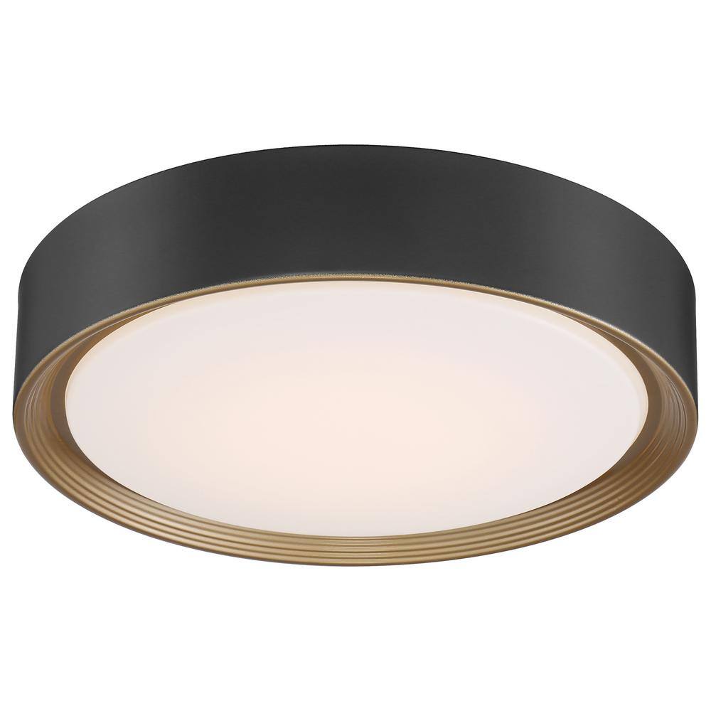 Malaga 24W LED Flush Mount Ceiling Light in Matte Black with Acrylic Lens