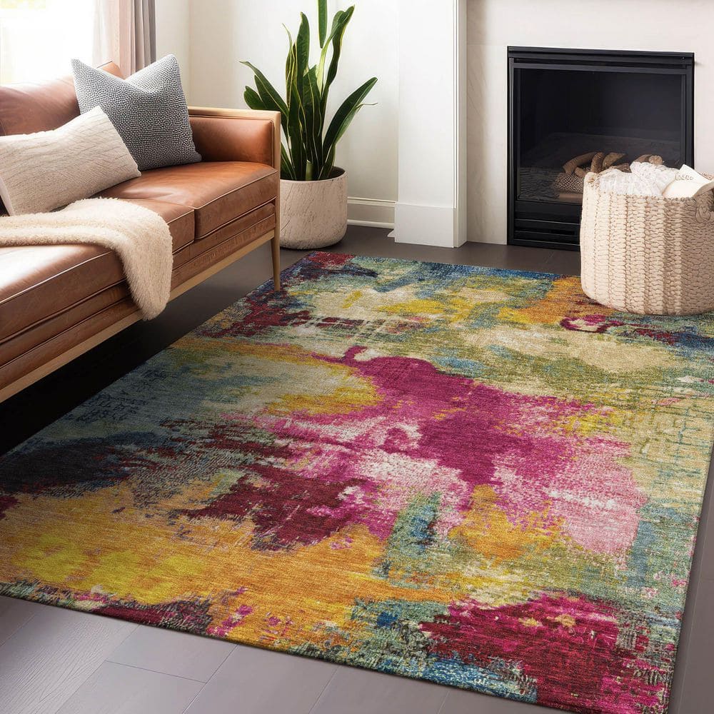 Chantille Machine Washable Indoor/Outdoor Abstract ACN1738 Garnet 5 ft. x 7 ft. 6 in. Area Rug price history on PriceWatchPro
