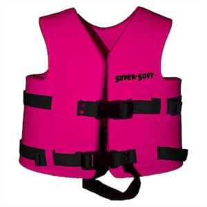 Small 23 in. to 24 in. Super Soft Small Flamingo Pink USCG Childs Foam Swim Vest