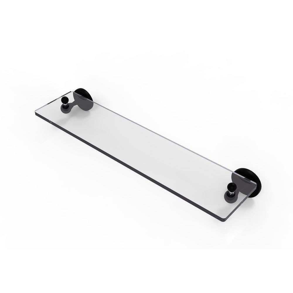 Allied Brass Sag Harbor Collection 22 in. Glass Vanity Shelf with Beveled  Edges in Matte Black SG-1-22-BKM The Home Depot