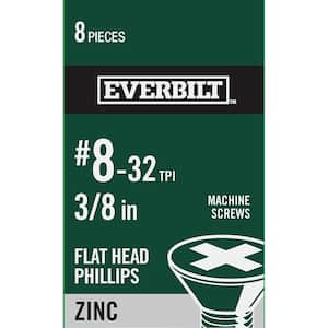 #8-32 x 3/8 in. Zinc Plated Phillips Flat Head Machine Screw (8-Pack)