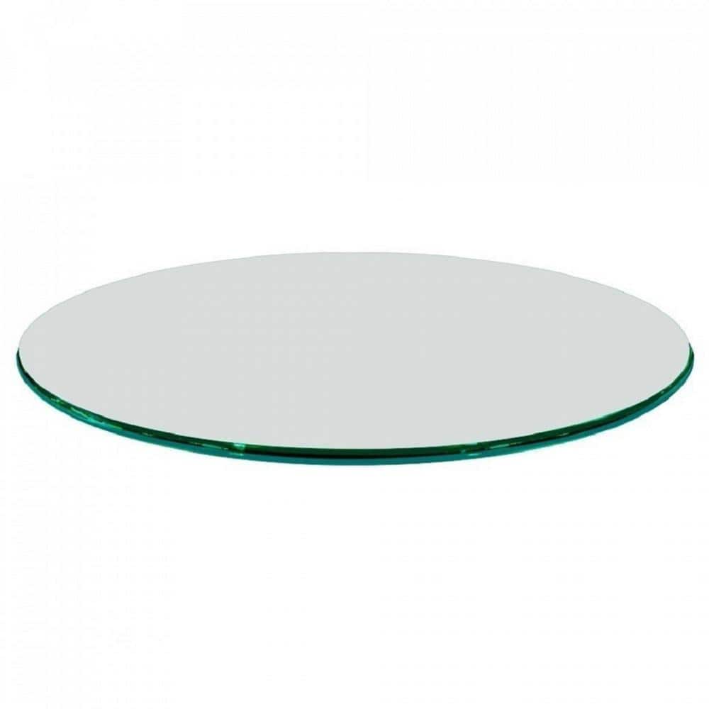 Fab Glass And Mirror 42 In Clear Round Glass Table Top