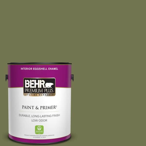 BEHR PREMIUM PLUS 1 gal. #S360-6 Secret Meadow Eggshell Enamel Low Odor Interior Paint & Primer