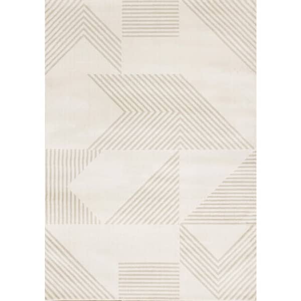 Beige  5 x 8 ft. Woven Geometric Rectangle Indoor Area Rug