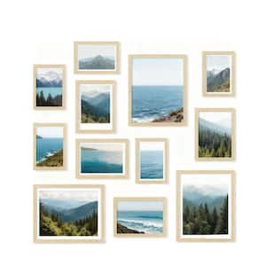 8 x 10 Beige Wood Hanging Picture Frame Set of 12