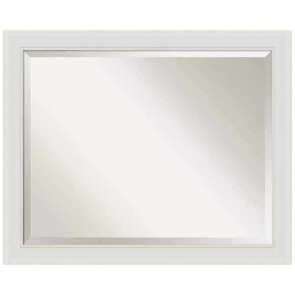 Amanti Art Flair Soft White Narrow 32 in. H x 26 in. W Framed Wall Mirror
